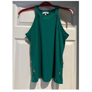 Set the Stage Kelly Green Haltered Tank - Size Small